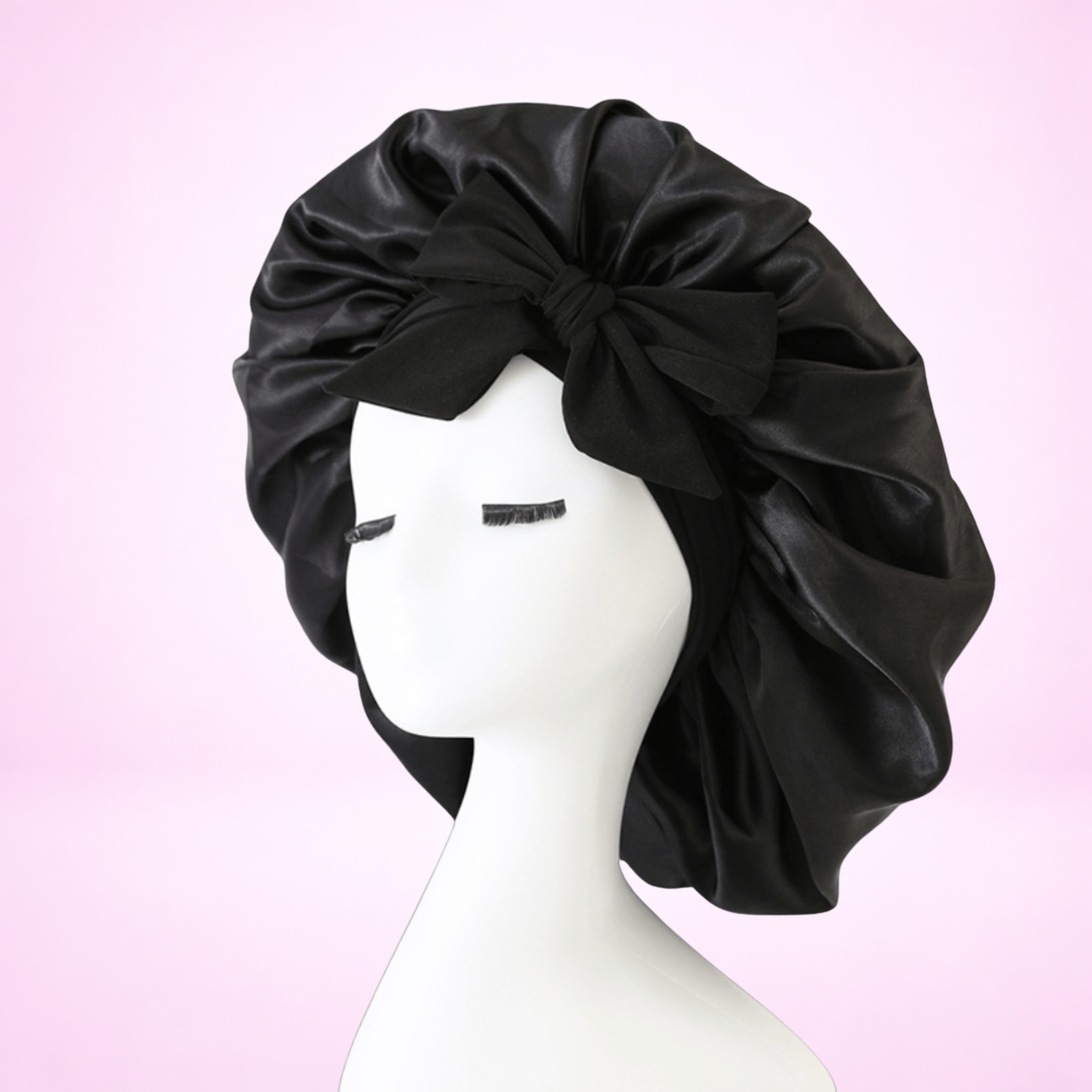 BODIVA™ No-Frizz Sleep Bonnet – Midnight Black