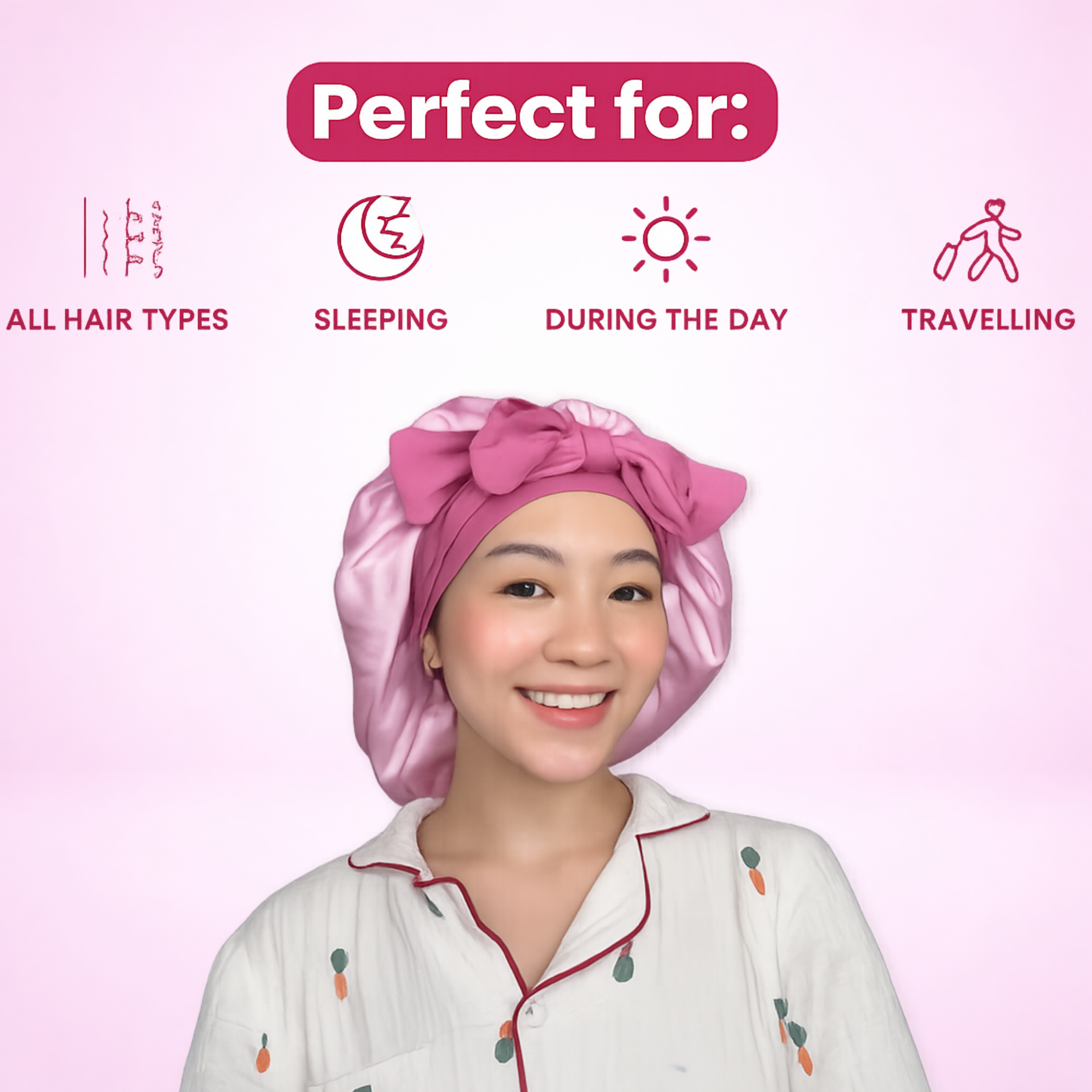 BODIVA™ No-Frizz Sleep Bonnet – Midnight Black