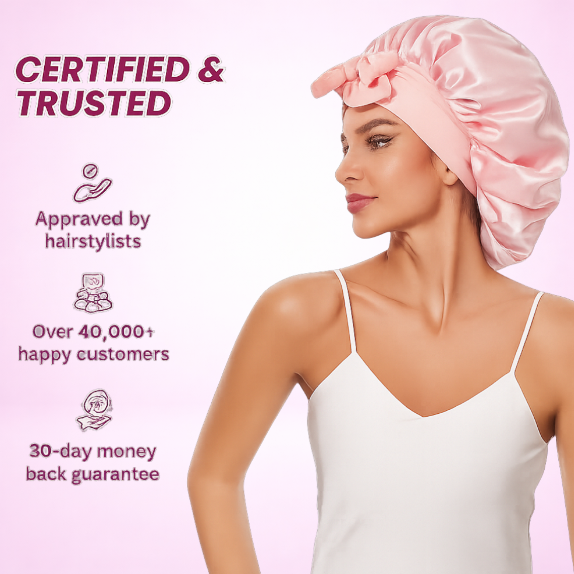 BODIVA™ No-Frizz Sleep Bonnet – Midnight Black